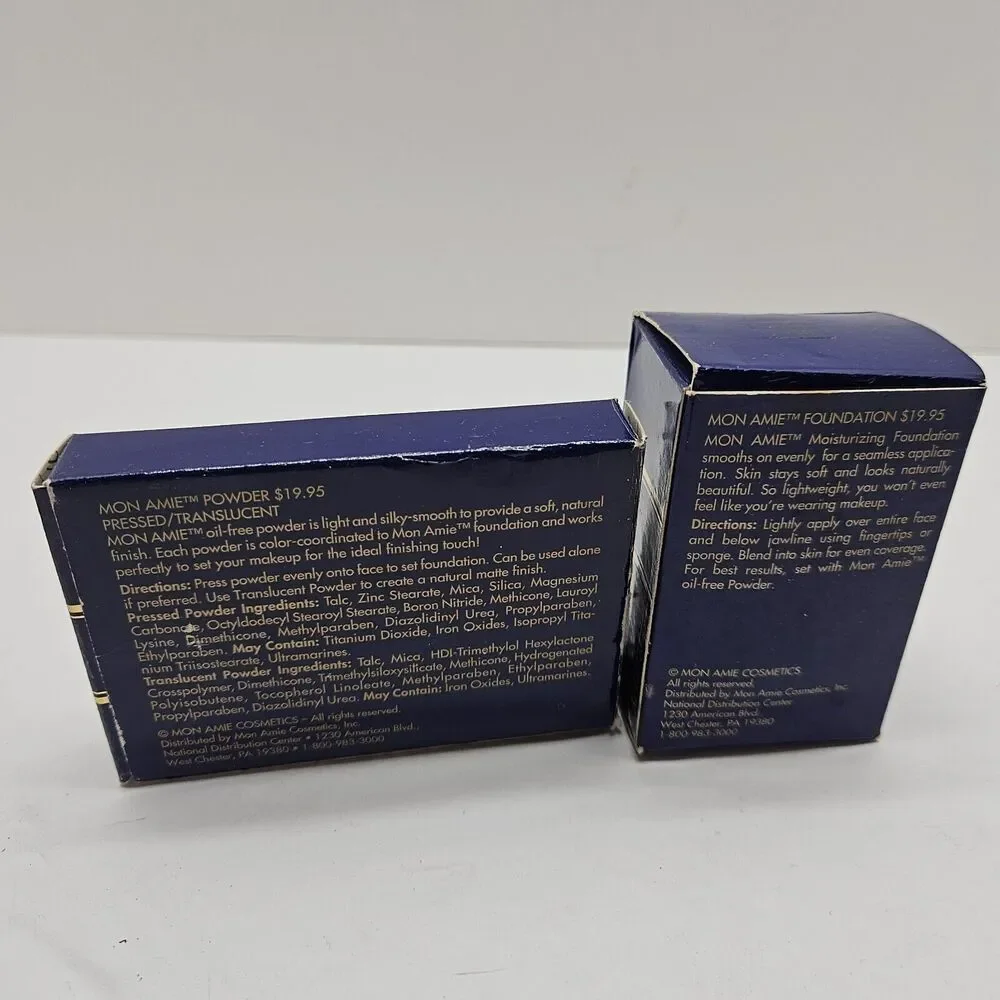 Lot Of 2 Vintage Mon Ami Cosmetics ~ Foundation Powder Light NOS Unused - Picture 5 of 5